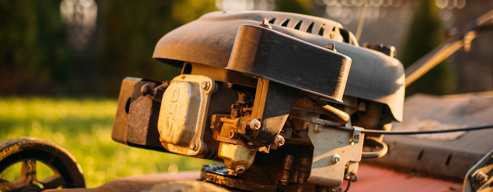 A gasoline mower engine, the kind these parts fit